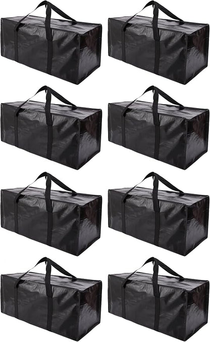Extra Large Moving Bags with Zippers & Carrying Handles, Heavy-Duty Storage Tote by PANDA+JOYS