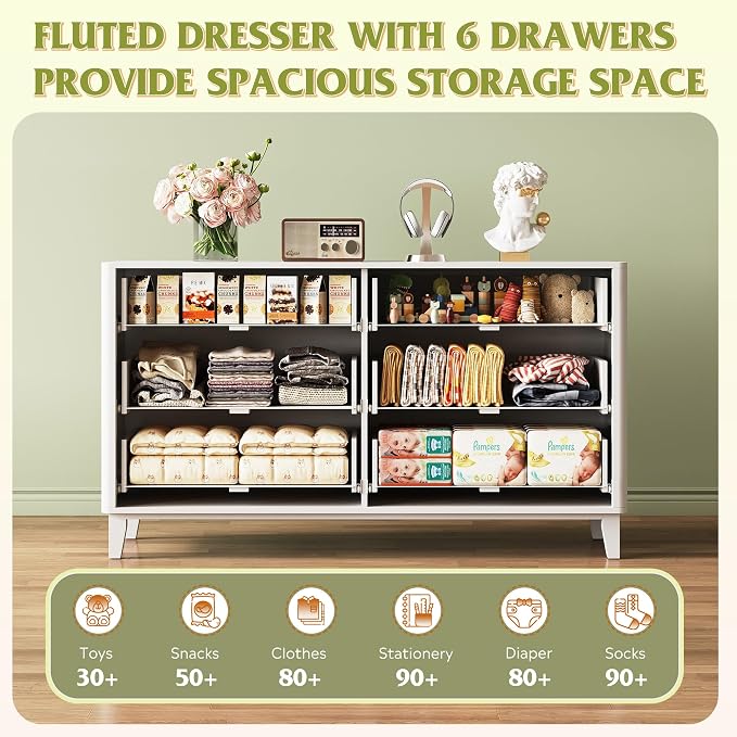 WLIVE Fluted Dresser for Bedroom - Image 5