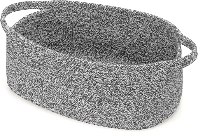 Small Woven Cotton Rope Basket Cute Baby Gift Baskets Empty Decorative Storage by QiANBiRD