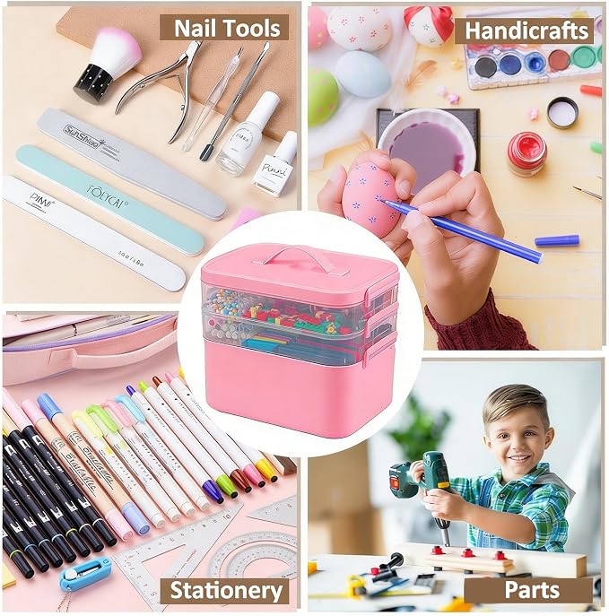 Gifhomfix 3-Layer Plastic Craft Organizers and Storage Box - Image 7