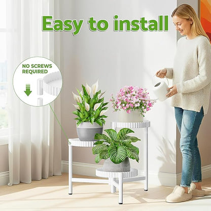 3 Tiered Tall Plant Stand Indoor Outdoor, Metral Flodable Plant Stand - Image 6