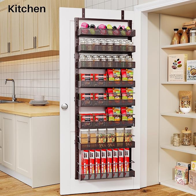 SNTD 8 Tiers Over the Door Organizer, Bronze | Pantry Door Organizers and - Image 8
