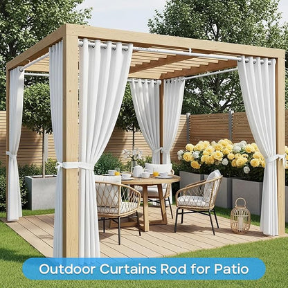 Tension Curtain Rod White Tension Rod 40 to 183 Inch Spring Curtain Rods Non - Image 4