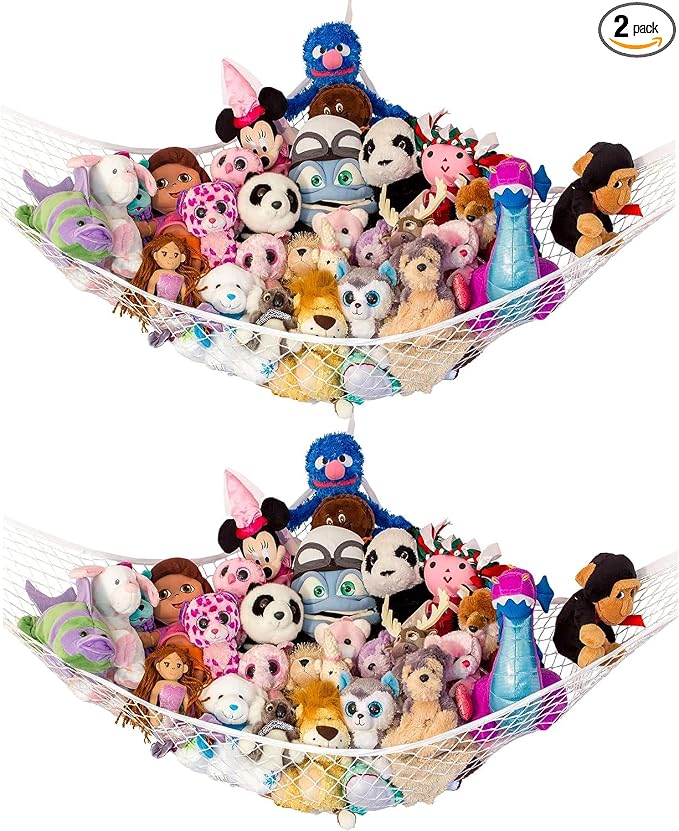 Stuffed Animal Hammock XL 2 Pack | Corner Stuffed Animal Storage & Plushie Net by LillysLove