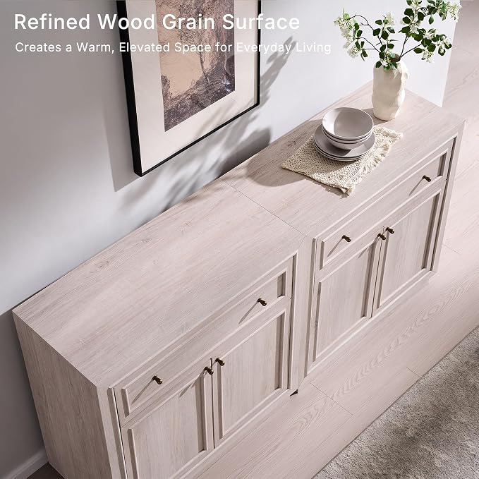 ACCOHOHO Modern Farmhouse Buffet Cabinet, 31.5" Sideboard Credenza, Modular - Image 6
