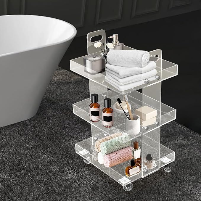 3-Tier Acrylic Utility Rolling Cart - Image 4
