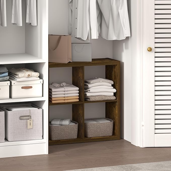 Furinno Cubic Extra Thick 4-Cube Closet Organizers and Storage, Amber Pine | by Furinno-FitsYourSpaceFitsYourBudget