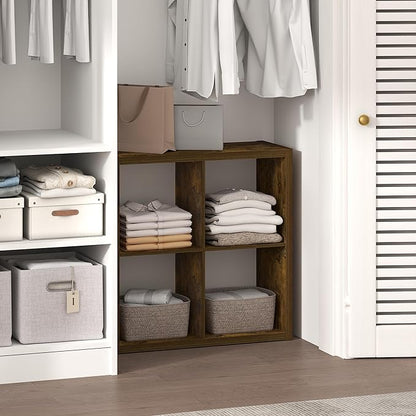 Furinno Cubic Extra Thick 4-Cube Closet Organizers and Storage, Amber Pine | by Furinno-FitsYourSpaceFitsYourBudget