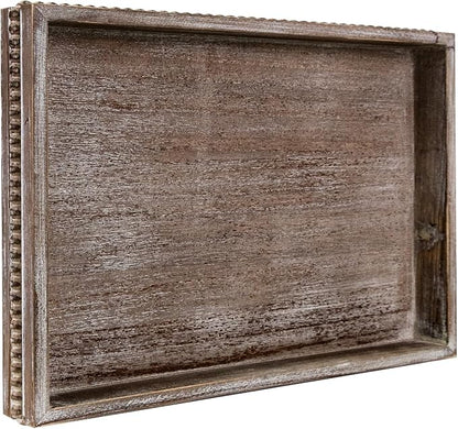 MAONAME Wood Serving Tray, Farmhouse Wooden Tray by MAONAME