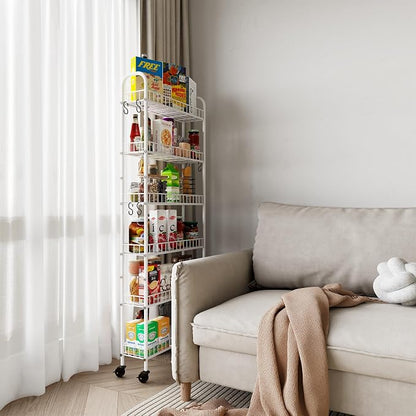 6 Tier Slim Rolling Storage Cart - Image 9
