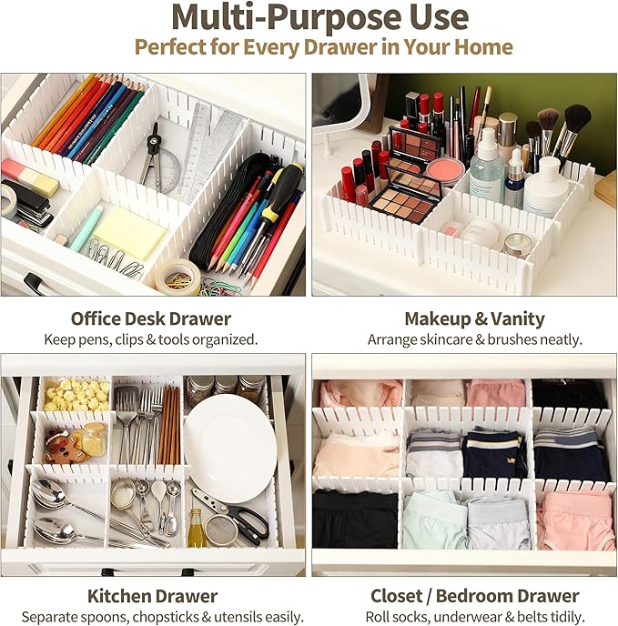 Drawer Divider Adjustable DIY Storage Organizer Separator - Image 4