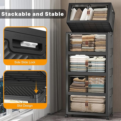 UAMFURI Stackable Storage Bins, 560QT Collapsible Drawers - Image 3
