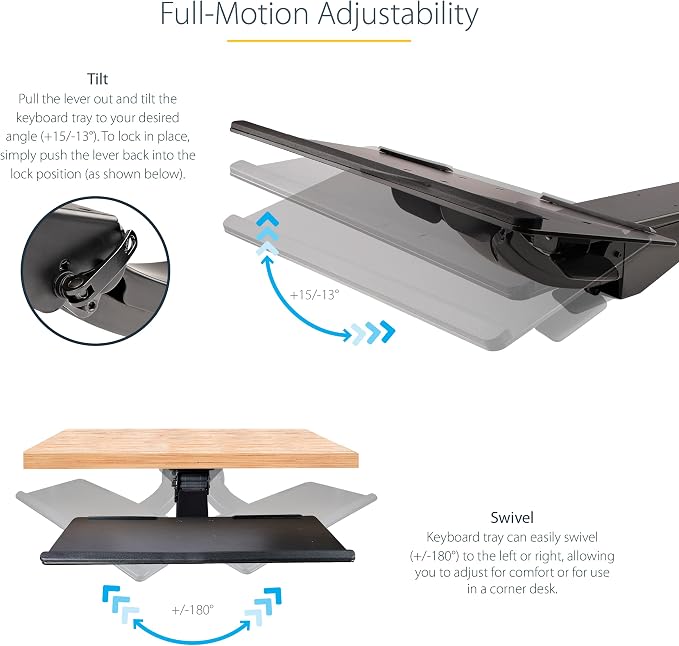 StarTech Under Desk Keyboard Tray, Mount Computer, Pad Wrist Rest - Image 5
