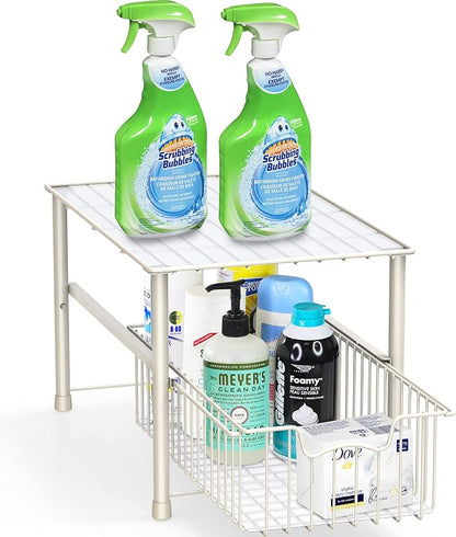 Simple Houseware Stackable Under Sink Cabinet Sliding Basket Organizer Drawer - Image 3
