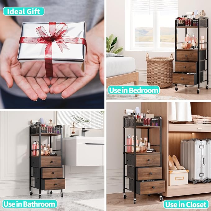 HapiRm Rolling Makeup Cart Organizer - Image 7