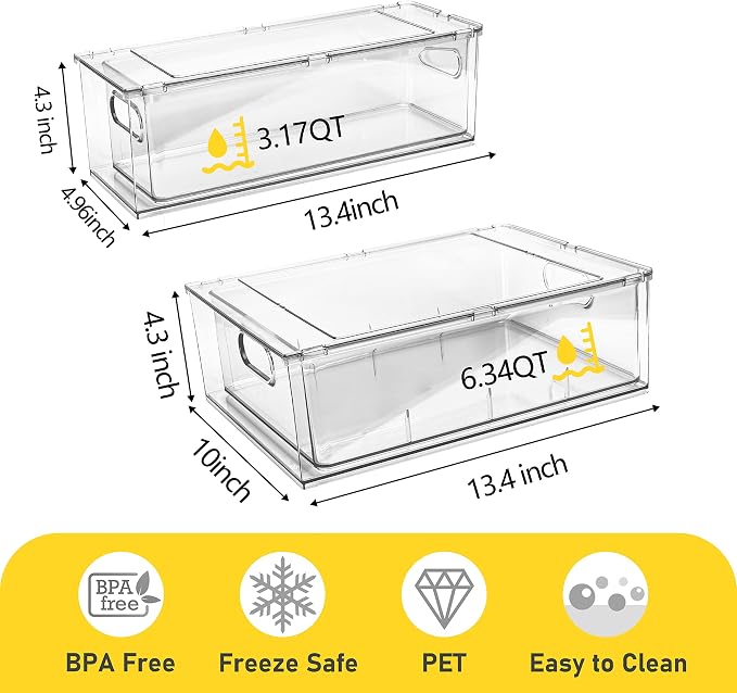 4 Pack Refrigerator Organizer Bins - Image 4