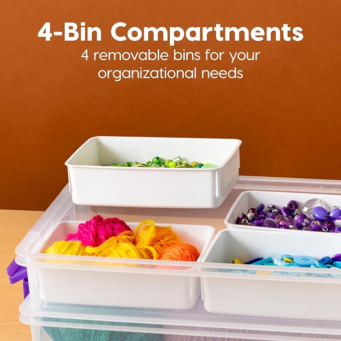 IRIS USA 9 Qt. Plastic Craft Storage Container Bins - Image 4
