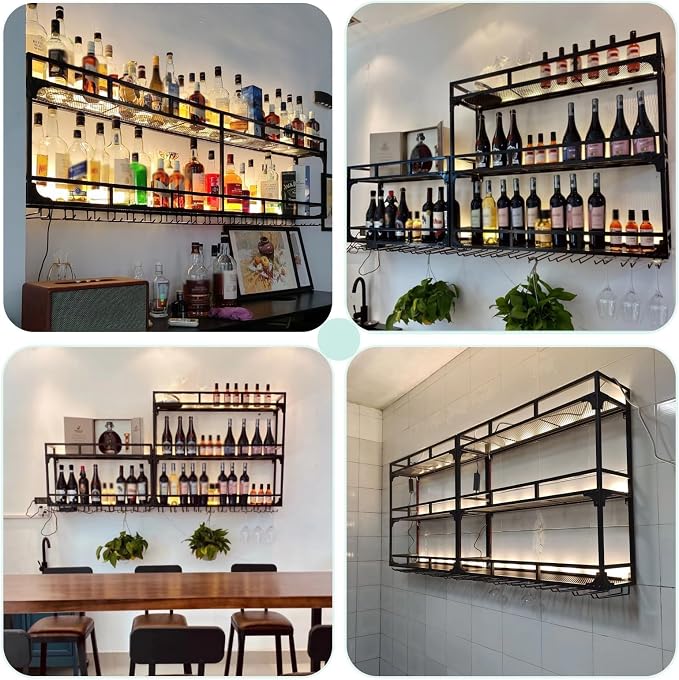 70.8in Wall Mounted Wine Rack, Wine Rack Wall Mounted - Image 7
