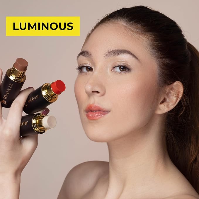 Cream Contour Stick Set – Blush, Bronzer & Highlighter Trio | Hydrating - Image 4