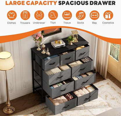 Sweetcrispy 9-Drawer Fabric Dresser Storage Tower - Image 4
