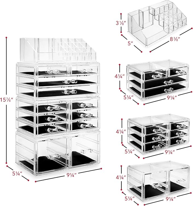 Casafield Acrylic Cosmetic Makeup Organizer & Jewelry Storage Display Case - Image 7