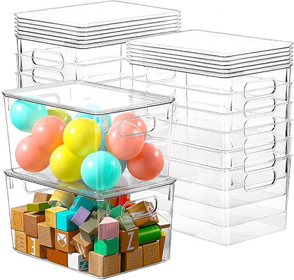 12 Pack Clear Storage Bins by Freebat