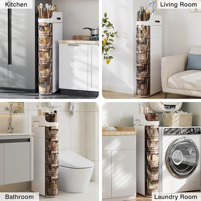 VECELO 5-Tier Slim Bathroom Storage Cabinet - Image 5