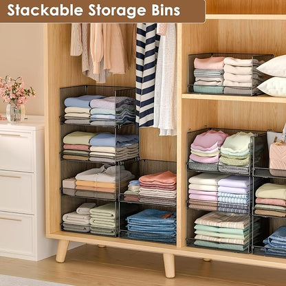 Tiaoheka 4-Tier Stackable Closet Organizers and Storage, Metal Wire Storage - Image 4