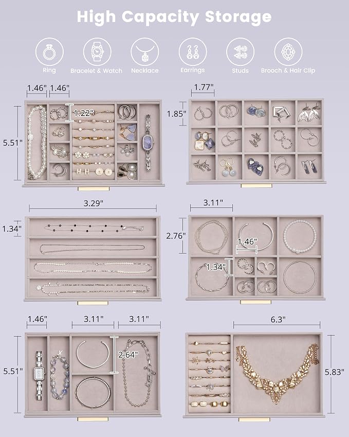 Lolalet Jewelry Box Organizer, 6-Layer Jewelry Organizers and Storage Case - Image 5