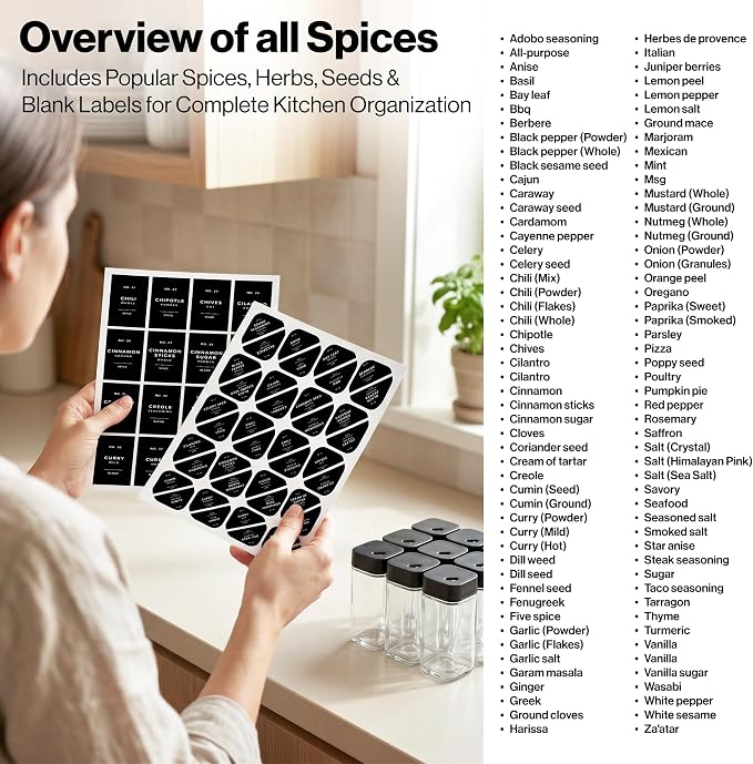 EDELHAUS Square Glass Spice Jars - Image 6