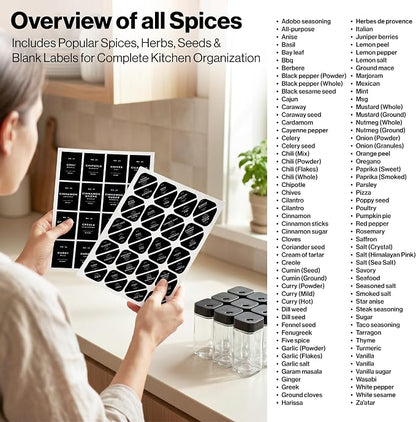 EDELHAUS Square Glass Spice Jars - Image 6
