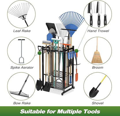 Garden Tool Organizer Rack Up to 50 Tools, Heavy-Duty Steel Yard Tool Organizer - Image 7