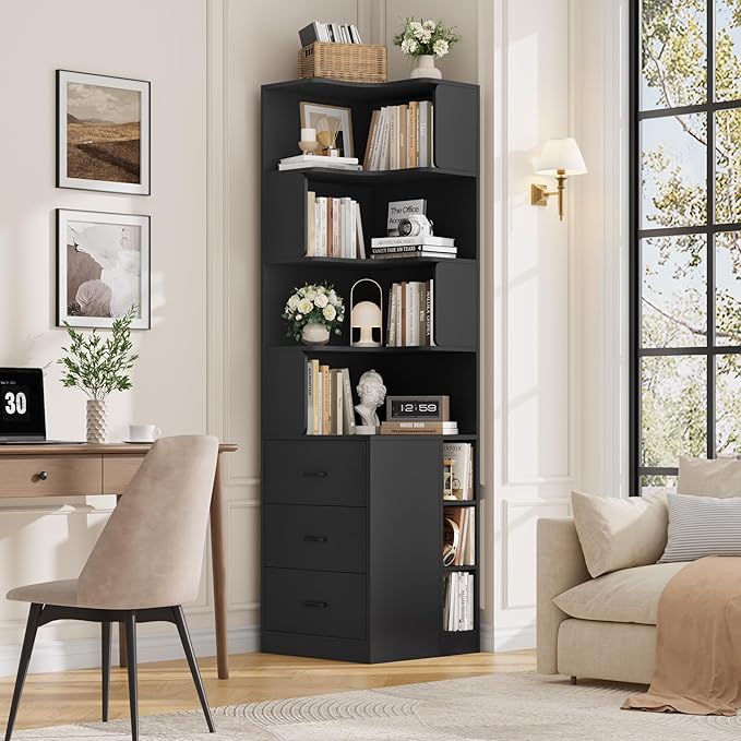 FACBOTALL 76.8” Corner Bookshelf - Image 4