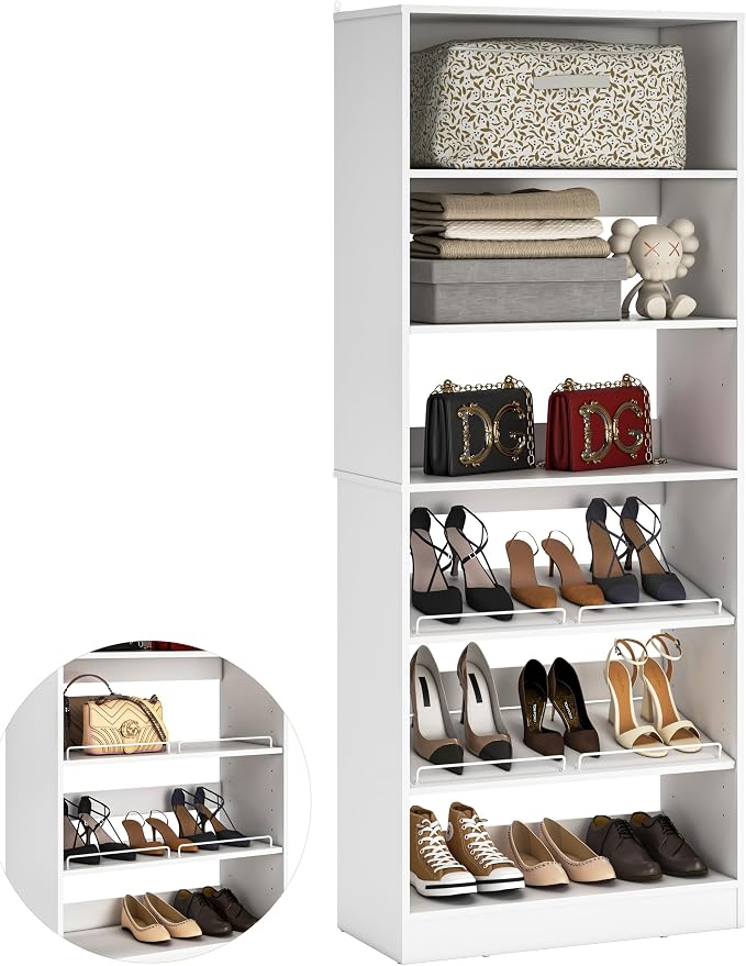 Unikito 25” Closet Organizer System, Freestanding Shoe Storage Shelves by Unikito