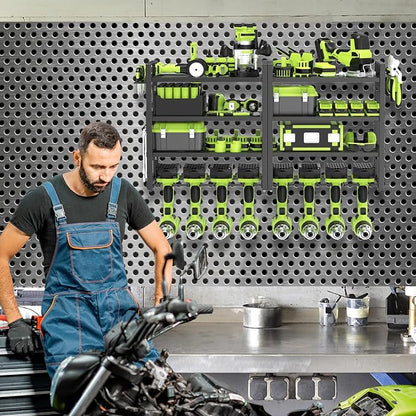 Power Tool Organizer Wall Mount, 4 Layers Capacity Heavy Duty Metal Storage Rack - Image 7