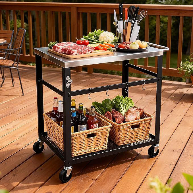 Endark Multi-Functional Stainless Steel Food Prep Cart – A Rolling Kitchen and - Image 7