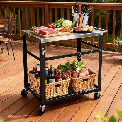 Endark Multi-Functional Stainless Steel Food Prep Cart – A Rolling Kitchen and - Image 7