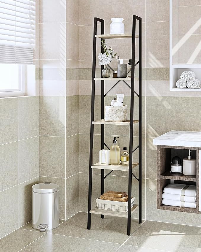 Hzuaneri Ladder Shelf, Freestanding Corner Storage Shelf | Bookcase - Image 5