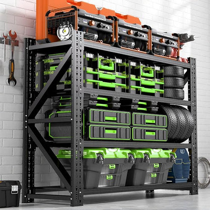 Heavy Duty Garage Storage Shelves 5000LBS Capacity, 4-Tier Adjustable by YUKIMO