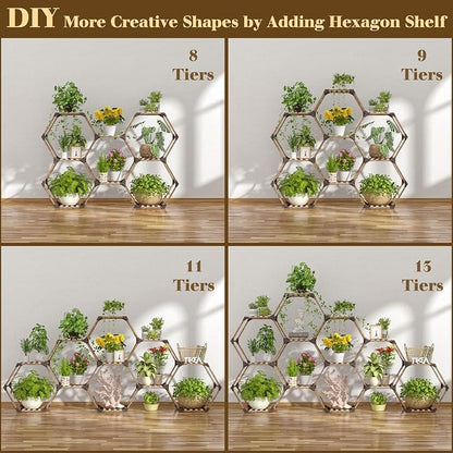 Tikea Plant Stand Indoor Outdoor Hexagonal Plant Stand - Image 6