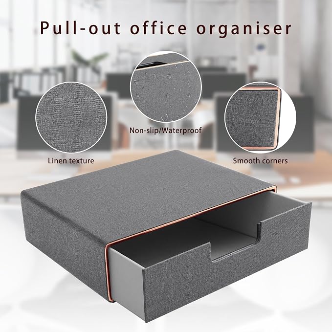 Stackable Organizer Drawer PU Leather Classic Handmade, Organize Home Office - Image 5