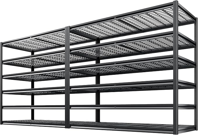 REIBII 3500LBS Garage Shelving, Adjustable Storage Shelves Heavy Duty, 6 Tier by REIBII