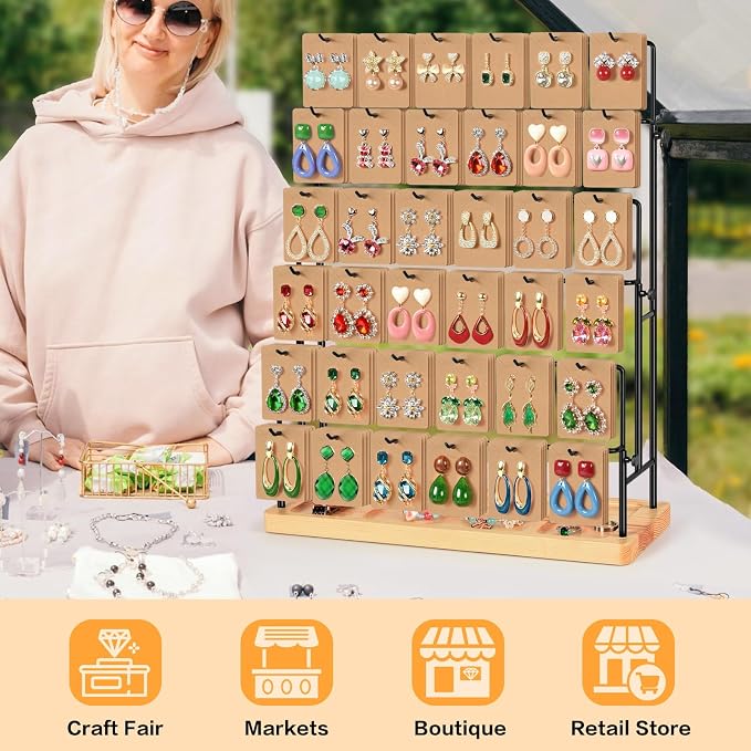 Jewelry Display for Vendors, 36 Hooks Earring Display Stands for Selling - Image 7