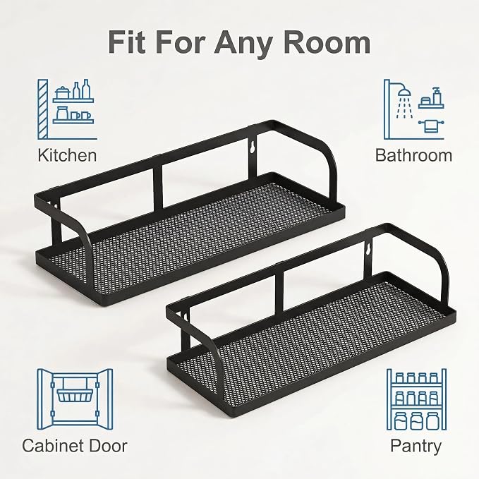 PUSDON 2-Pack 16.5" Extra Long Slim Hollowout Shower Caddy, Wall Mount Spice - Image 7