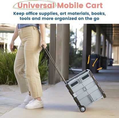 ECR4Kids Universal Collapsible Rolling Utility Storage Cart, Mobile Organizer - Image 3