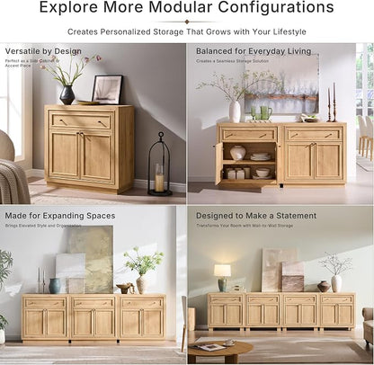 ACCOHOHO Modern Farmhouse Buffet Cabinet, 94.5" Sideboard Credenza, Modular - Image 3