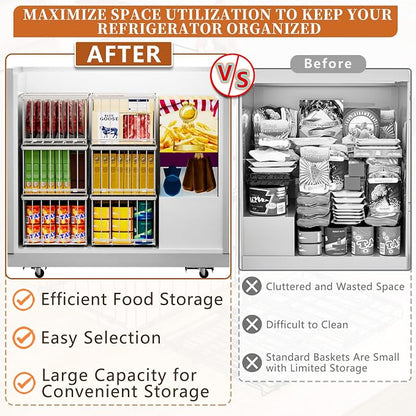 Large Freezer Organizer Bins, Upgrade Quick Expand/Collapse Feature, - Image 6