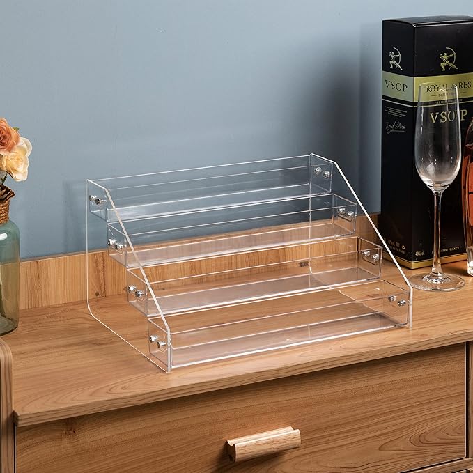 Acrylic Spice Rack, Tiered Spice Rack Shelf Seasoning Organizer - Image 5