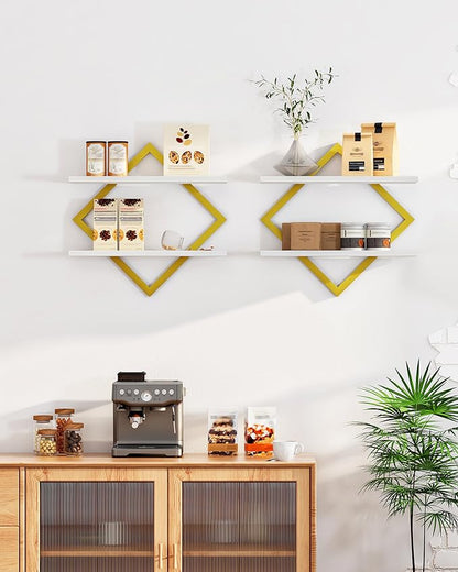 CHOEZON Floating Shelves for Wall, 2-Tier Hanging Shelves, for Living Room - Image 6