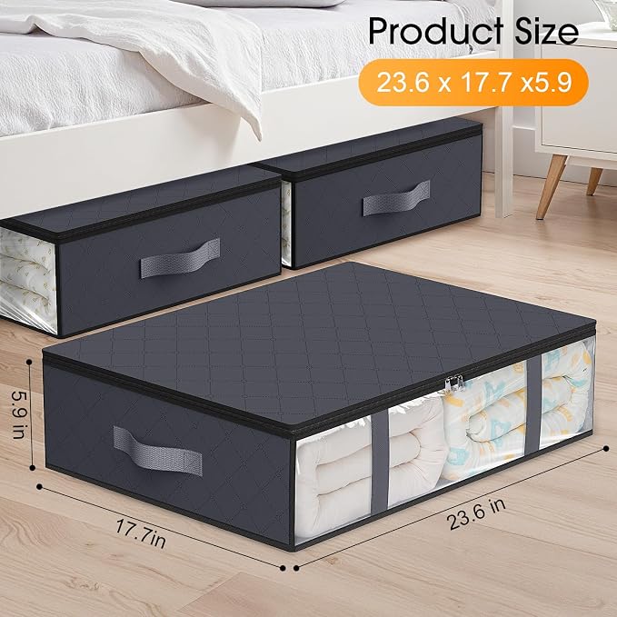 StorageRight Under Bed Storage Bags 2 Pack, 40L Large Clothes & Comforter - Image 2